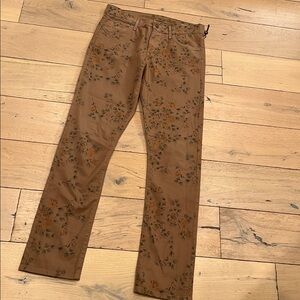 Citizens Of Humanity Brown Floral Straight Leg Jeans